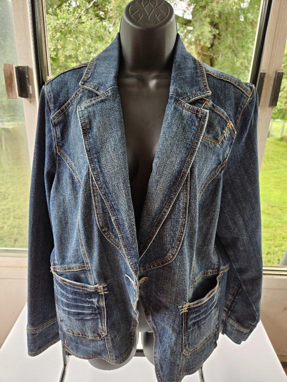 SWAK Jeans Denim Jacket Blazer Size 14/16 W
